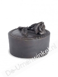 Bronzen mini urn rond met roos