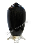 Glas urn zwart op siervoet