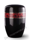 Design urn zwart met rode rozen