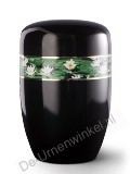 Design urn zwart met waterlelies