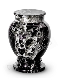 Marmeren urn zwart / wit geaderd klassiek model