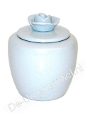 Bronzen mini urn met roosje / wit