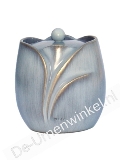 Bronzen mini urn / blauw gepatineerd
