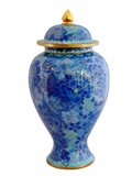 Kleine urn blauw tinten cloisonne