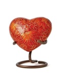 Mini urn hart / rood cloisonne