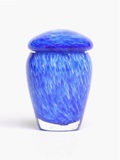 Mini glazen urn in kobalt blauw
