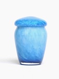 Mini urn glas in licht blauw