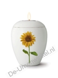 Mini urn keramiek met gedenklichtje / zonnebloem