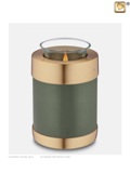 Mini urn messing met gedenklichtje / groen