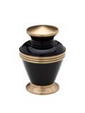 Messing mini urn zwart / messing rand