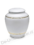 Mini urn porselein wit met goudkleurige randen