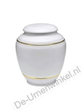 Mini urn porselein wit met goudkleurige randen