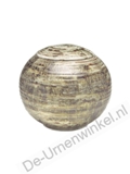 Mini urn porselein bolvorm beige bruin