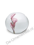 Mini urn porselein bolvorm met bloemen