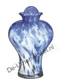 Glazen urn blauw tinten