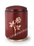 Beukenhouten urn met roos