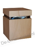 Houten urn licht / zilverkleurige band