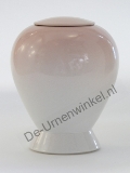 Keramische urn roze wit