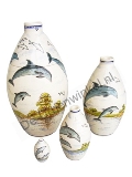 Handbeschilderde keramiek urnen Dolfijnen