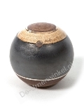 Keramische Art urn zwart creme bruin