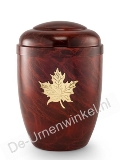 Staal urn wortelnoot bruin met esdoorn blad