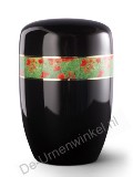 Design urn zwart met klaprozen