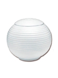 Porselein urn bolvorm mat wit